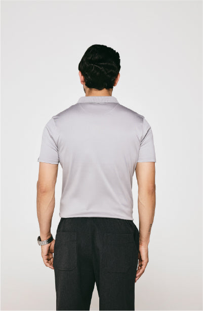 GREY POLO NECK T-SHIRT