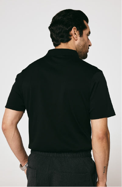 BLACK POLO NECK T-SHIRT