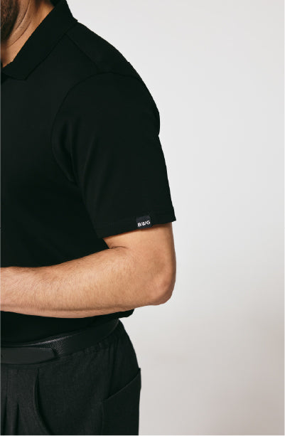 BLACK POLO NECK T-SHIRT