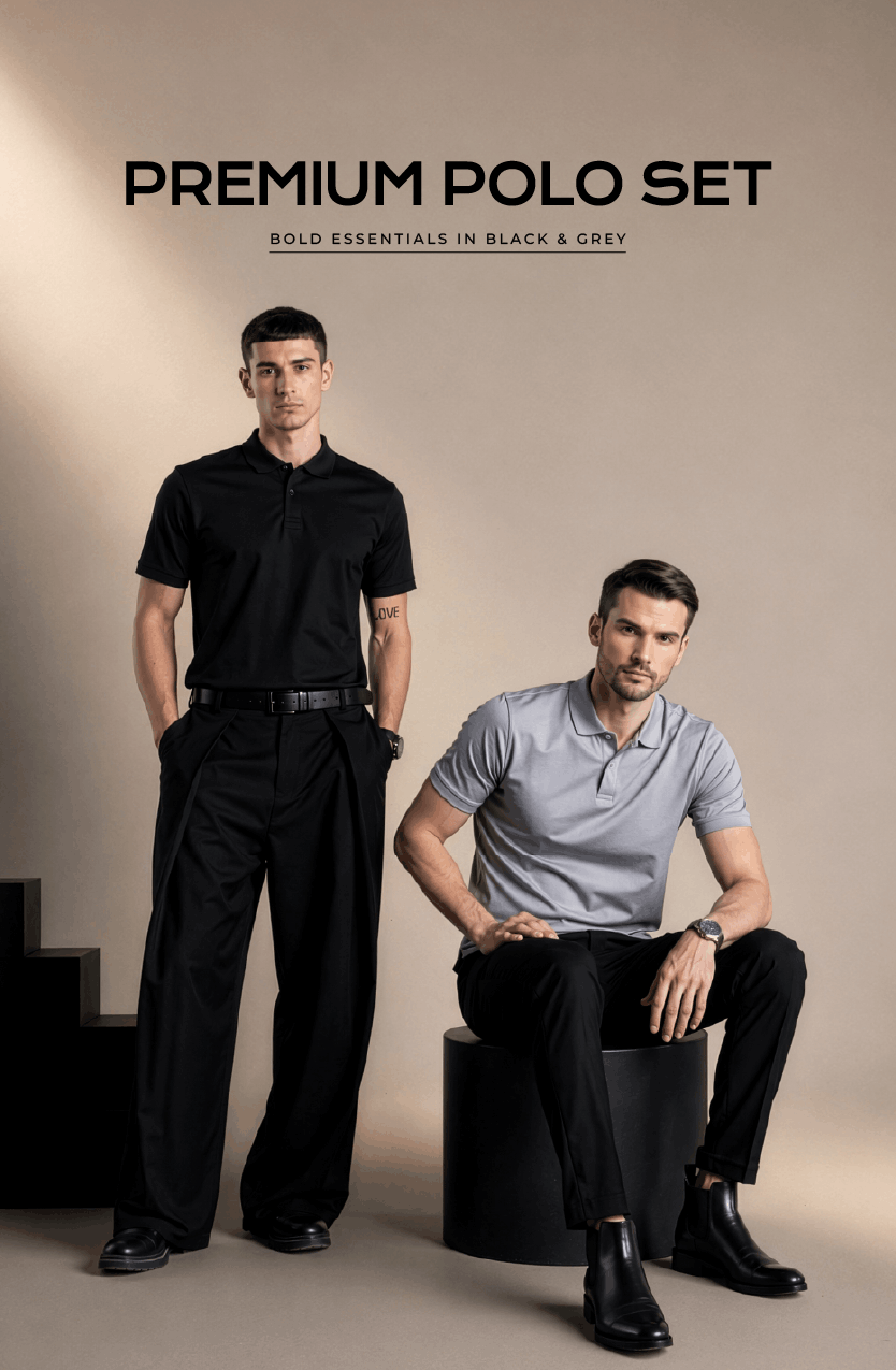Pack of 2 Grey and Black